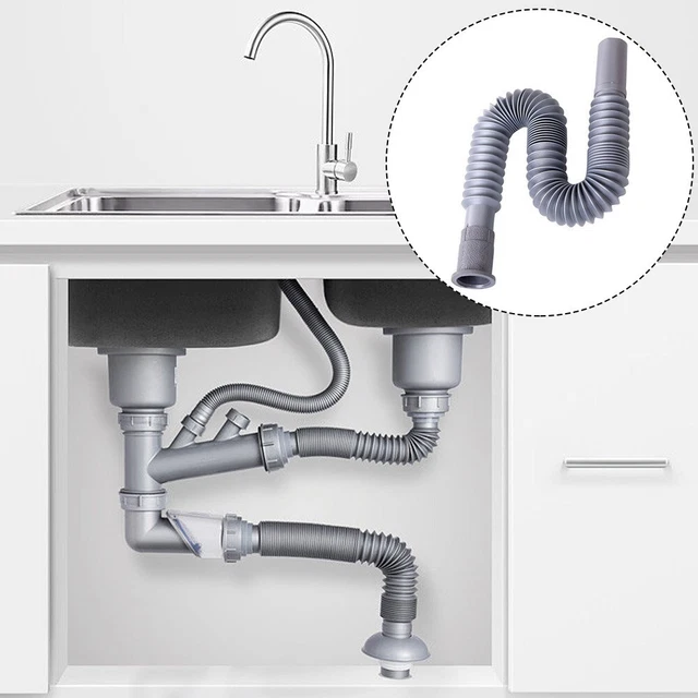 Cuisine Tuyau Lavabo Passoire Vidange 80cm Washbowl Eau Vidange Maison Plastique