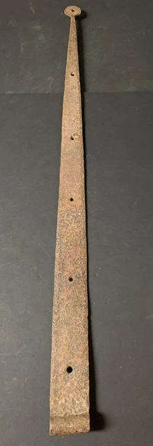 Antique Hand Forged Iron Barn Door Strap Hinge 38" x 2 1/2" 8