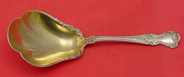 Cambridge by Gorham Sterling Silver Berry Spoon Gold Washed Fluted 7 7/8"