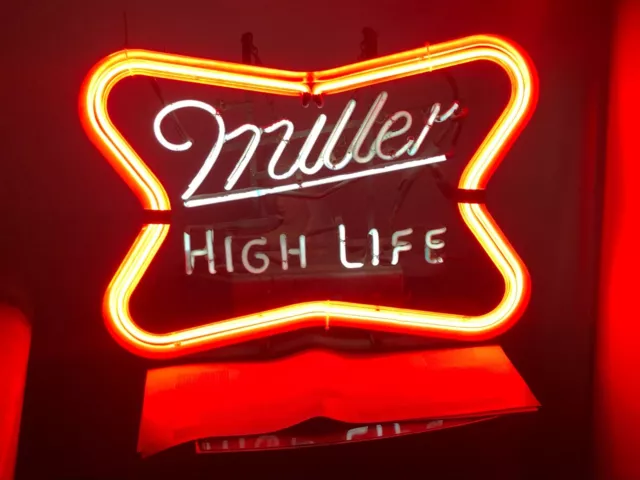 Vintage  Miller High Life Neon Beer Sign Works Maybe from 60's