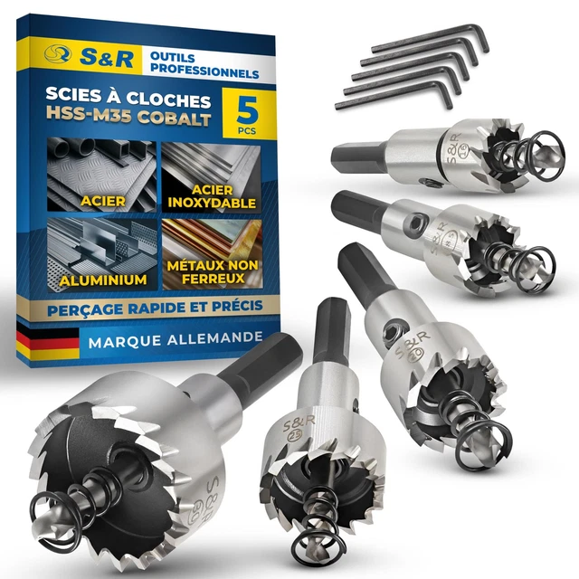 Kit 16 Scies Cloches Bimétal HSS 19-83mm - Pour Métal Et Bois, GEPCO, Complet Et Pratique