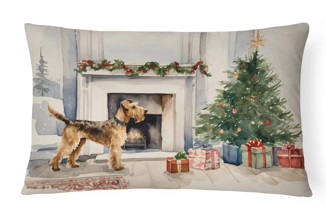 Airedale Terrier Christmas Canvas Fabric Decorative Pillow DAC1216PW1216