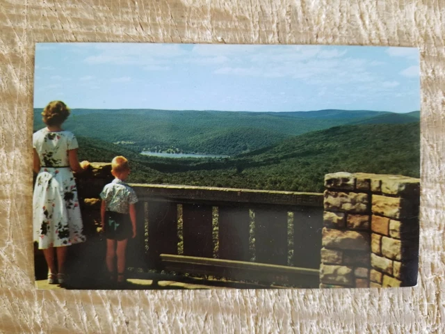 The View Of Red House Lake,Stone Observation Tower In Southwestern Ny.vtg Unused