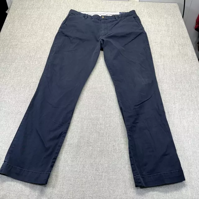 Polo Ralph Lauren Chino Pants Mens 36x32* Blue Straight Stretch Classic Fit