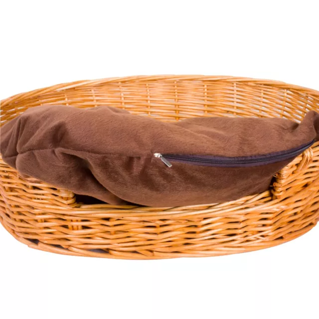 Wickerfield Oval Honey Wicker Dog Pet Bed Basket Sofa Puppy Cat Natural Wicker 2