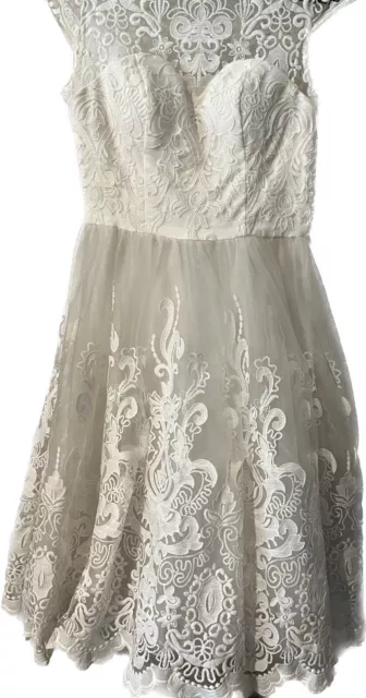 CHI CHI LONDON Premium Lace Midi Prom Dress With Bardot Neck