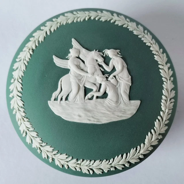 Wedgwood - Bleu Sarcelle Vert Rond Boîte à Bijoux