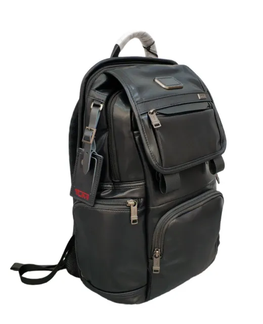 Tumi 9603174DL3 Alpha 3 Flap Slim Backpack Travel Bag All Leather Black 16”