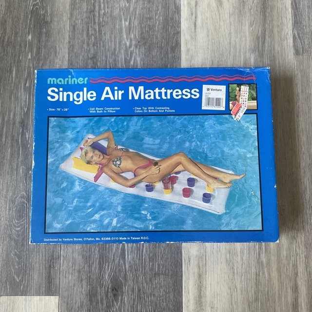 VINTAGE FRENCH STYLE Air Mattress Pool Lounge Float Raft Red Clear 78 x