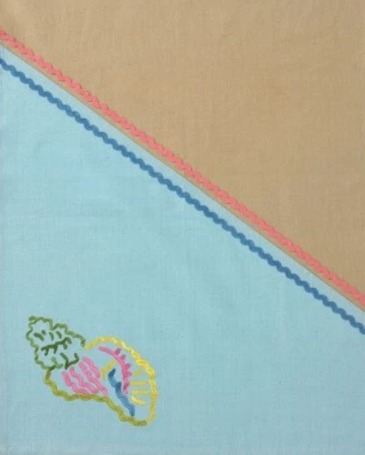 Conch Shell on the Shore Embroidered Cotton Kitchen Dish Towel