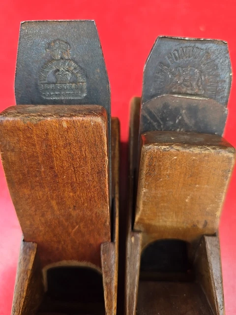 2 Rabots Anciens De Menuisier/ébéniste – Bois Et Acier – Lames 2 Cm Et 3,5 Cm