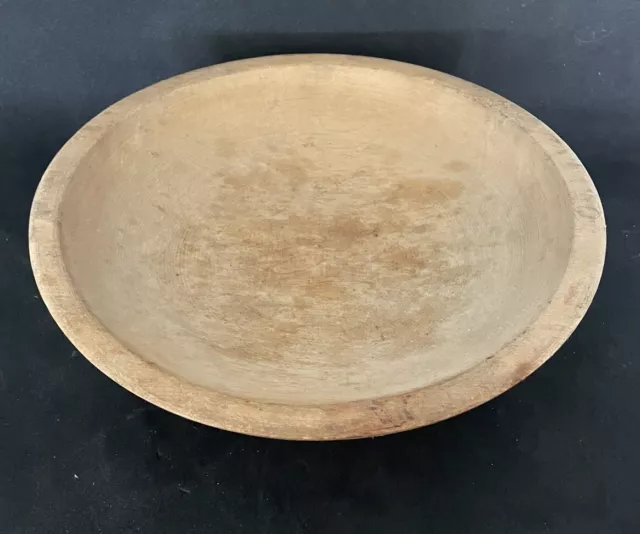 Vtg Wooden Munising Dough Bowl Oval Out of Round Primitive Wood 9" x 8.5" Farm