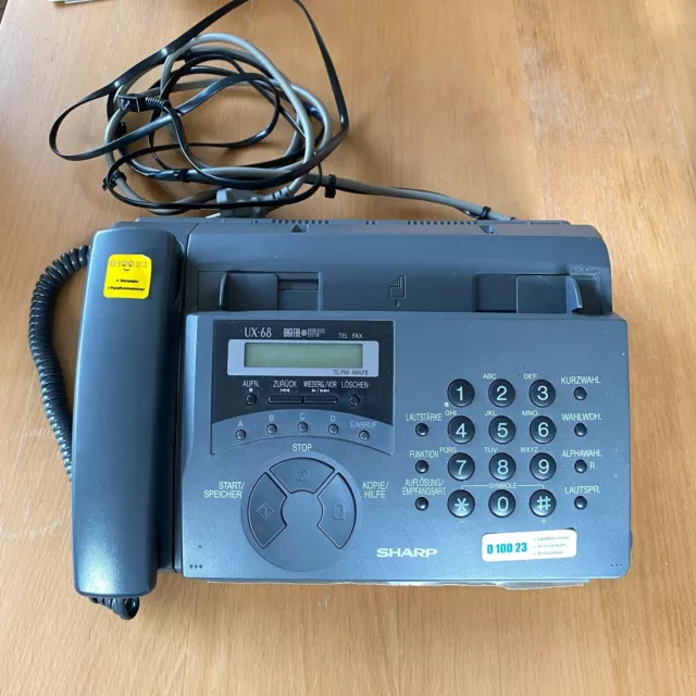 Sharp Fax UX-68, Faxgerät mit Telefon und Anrufbeantw., Thermopapier Gerät, grau