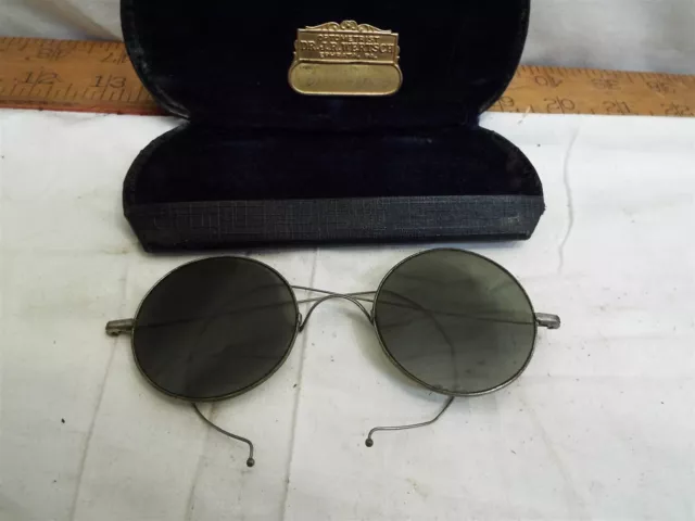 Vintage Green Smoke Willson Round Sunglasses Shades Circular Lennon Potter