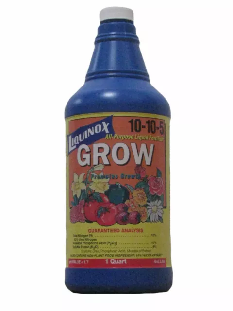 Liquinox Grow All Purpose Liquid Fertilizer 10-10-5, 32 Fl Oz