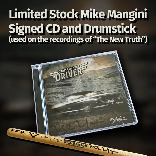 Mike Mangini Autographed drum stick and CD from Cross Country Driver Mike Mangini Autographed drum stick and CD from Cross Country Driver