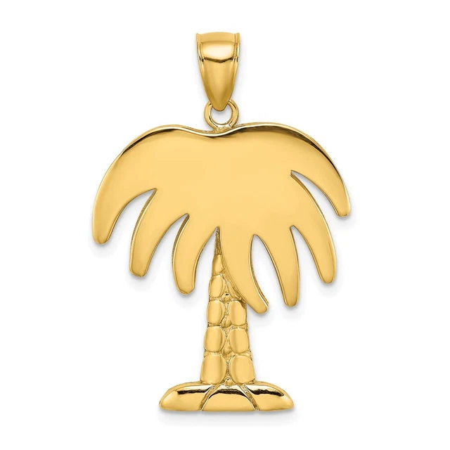 14K Yellow Gold Large Charleston Palm Tree Charm