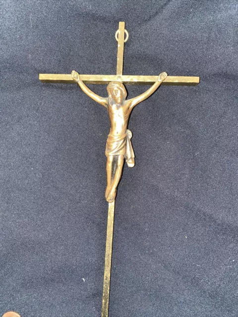 Crucifix Antique Brass Cross Jesus Religious Wall Catholic Large Church