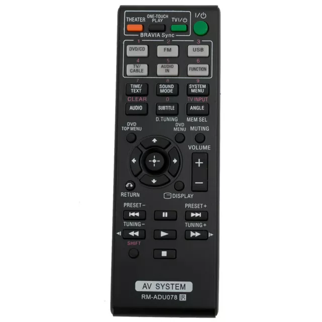 New RM-ADU078 Replace Remote for Sony Home Theater DAV-DZ170 DAV-DZ171 DAV-DZ175