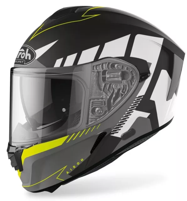 Casco Integrale Doppia Visiera Airoh Spark Rise Nero Giallo Opaco Matt Tg L