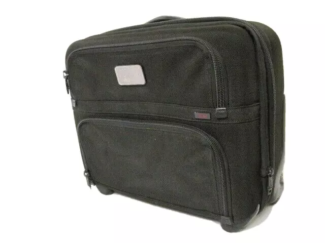 TUMI 26124DH Alpha Black Nylon Compact 2 Wheeled Laptop Bag Carry On Luggage