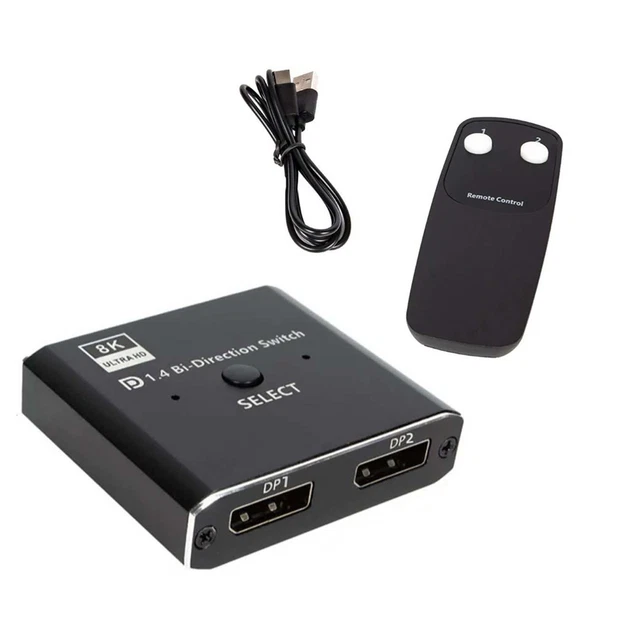 DP 1.4 BI-DIRECTIONAL Switcher Splitter 2X1 1X2 8K Displayport Switcher ...