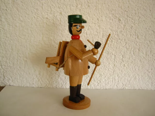 Erzgebirge_ altes Räuchermännchen " Holzfäller  " 20 cm_ DDR_unberaucht