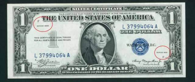 Fr.#1607 $1 1935 ((CHOICE CU)) ((DOUBLE DATED)) Silver Certificate ** CURRENCY