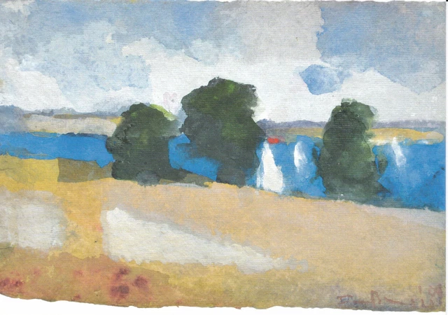 Klaus FUßMANN (1938) original sign. "Schlei bei Boknis" ART CARD