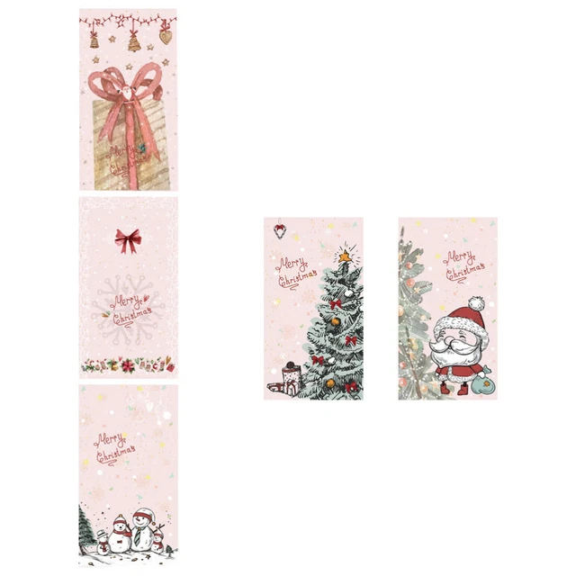 5 PCS Holiday Treats Bags Christmas Wrapping Paper Bread Gift Bags Candy Bag