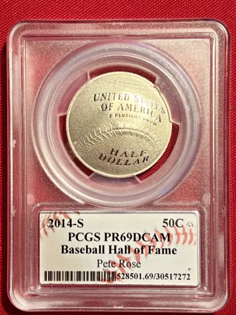 2014-S PETE ROSE Signed Baseball Hall of Fame Proof Half Dollar 🔥PCGS PR69 DCAM