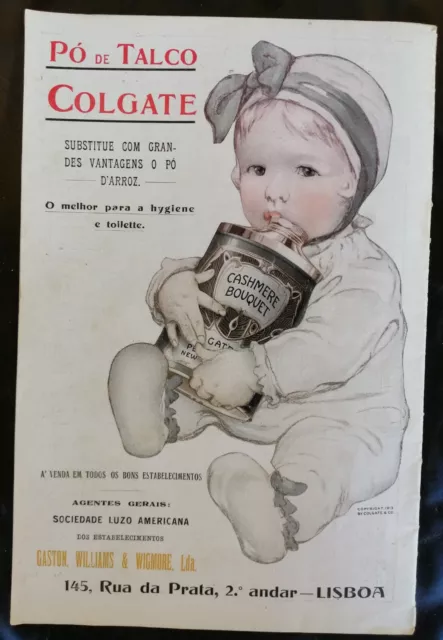 Colgate Talc Powder Vintage print ad from a 1919 portuguese magazine