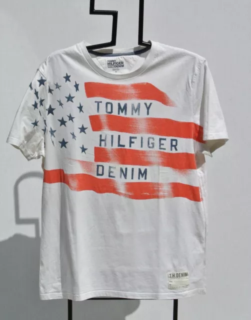 Tommy Hilfiger T.H. Denim Classic Stars and Stripes Men's Tee Shirt. Medium....