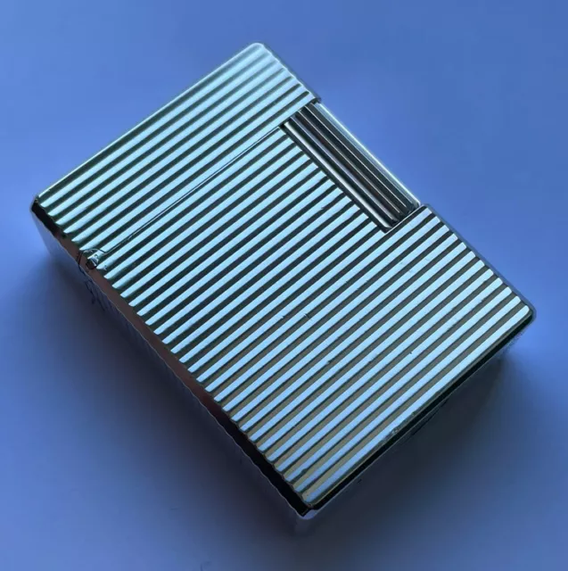 St Dupont Silver ‘Lined’ Ligne 1 (SMALL) Lighter -  Fully Overhauled & Superb