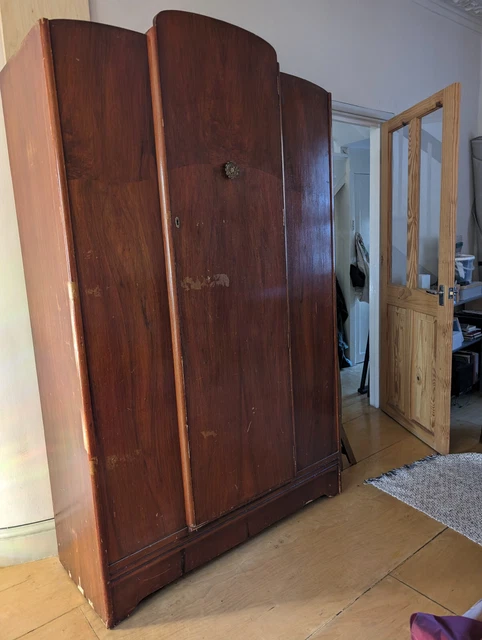 Antique Vintage Art Deco Double Wardrobe