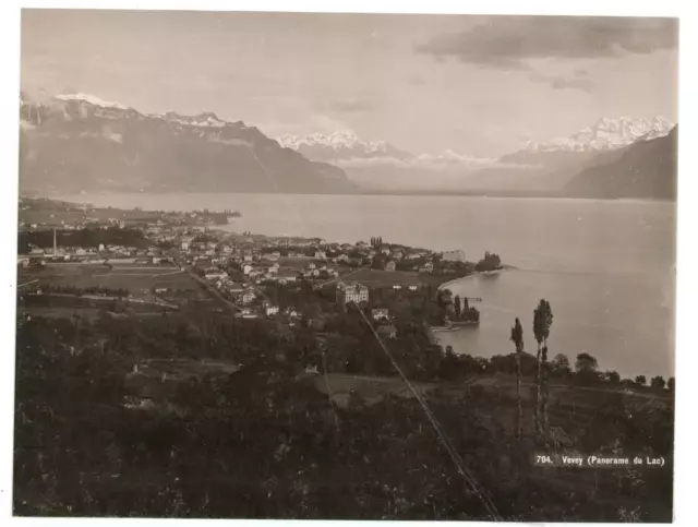 Suisse Canton de Vaud Vevey Vintage print Photomécanique  21x27  Circa 190