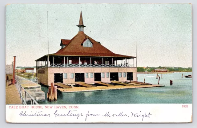 1905~YALE UNIVERSITY BOAT House~New Haven Connecticut CT~Rowing~Antique ...