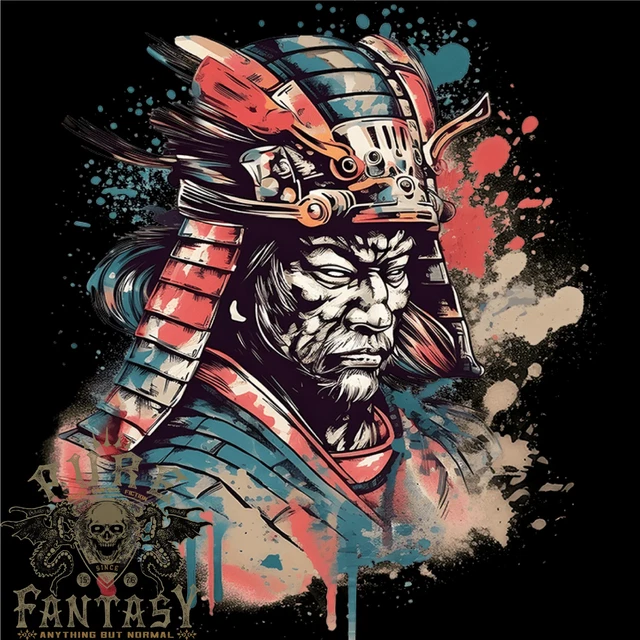 Samurai Elder Fantasy Warrior Bushido Ronin Mens Cotton T-Shirt Tee Top