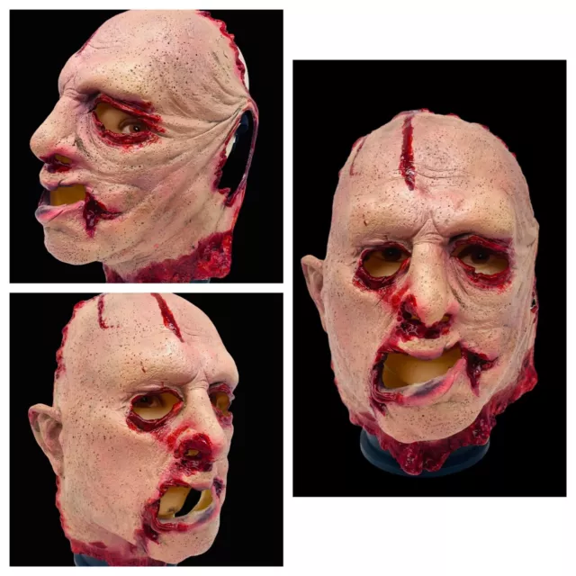 Bloody Skinned Face Mask Latex Horror Chainsaw Slasher Halloween Costume Masks
