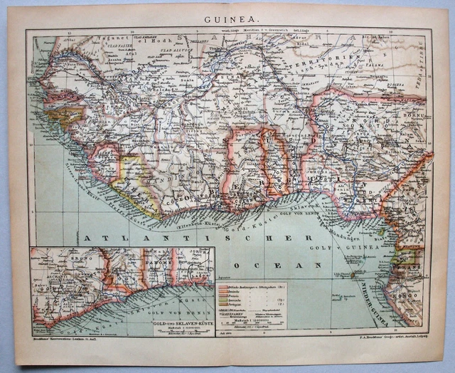 Kolonien Afrika, Guinea, Kamerun, Goldküste -  Karte von  1904