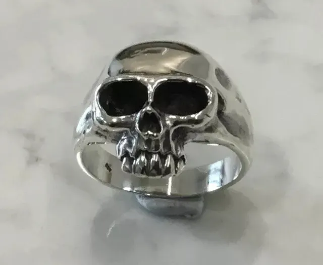 phantom skull biker ring solid sterling silver size Z + 5