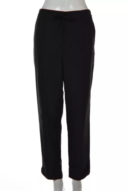 Rachel Roy Womens Pants Size 6 Black Coral Cropped Trousers Silk Slacks Casual