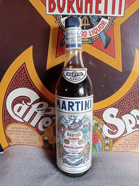 Bottiglia Vermouth Bianco Martini & Rossi Licenza N.1 Torino 16% Vol Anni ‘70