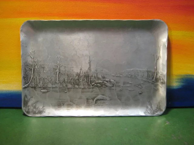River / Forest with Waterfowl Wendell August Quaker State Motor Oil Promo Tray