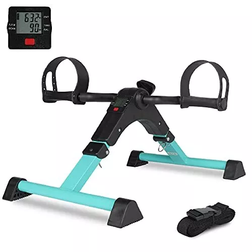 Pedal Exercise Bike for Seniors, Hand Arm Leg & Knee Peddler Adjustable Teal