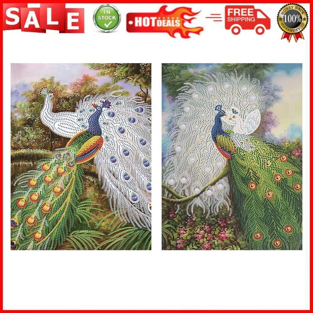 5D Diamond Painting Peacock Partial Special Shape Rhinestone DIY Wall Art Crafts