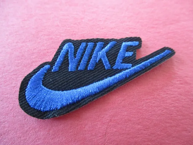 NEW 2PC OF EMBROIDERED BLACK & WHITE NIKE SWOOSH SEW/IRON ON PATCH 2.25