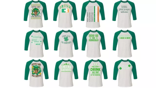 Lucky Shamrock Funny Clover St Patricks Pattys Day Men Women Baseball Tee Shirt