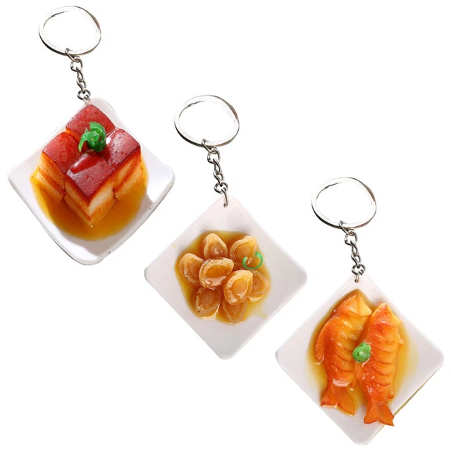 3 Pcs Pendant Keychain Simulation Food Key Ring Kids Keychain Key Chain