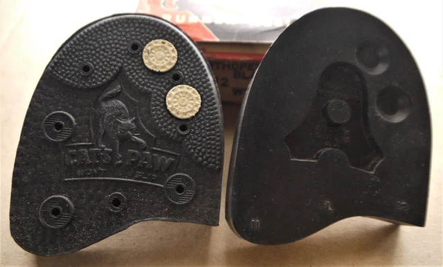 Vintage CAT'S PAW RUBBER HEELS Orthopedic Black Whole 11-12 Non-Slip Twin-Grip